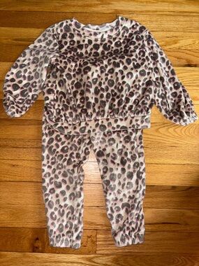 Cat & Jack Pink and Gray Leopard Print Pajama Set
